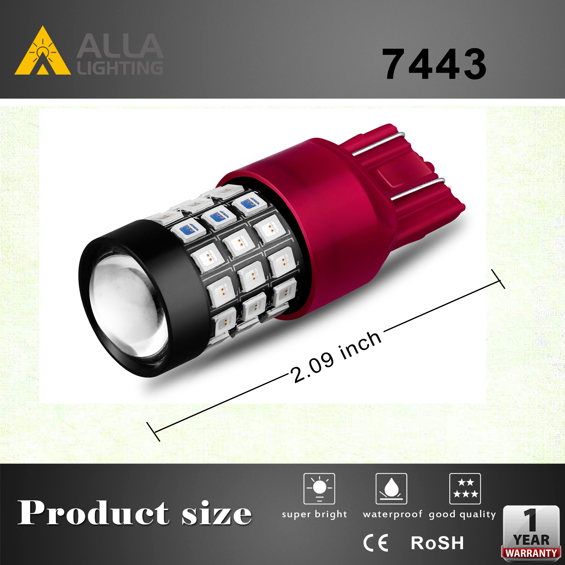 Alla Lighting Bright T20 7440 7443 LED Back Up Light Bulbs W21W 7441 7440  7443 LED Bulbs High Power 2835-SMD 7440 7443 Amber Yellow LED Bulbs for  Cars Trucks Back-Up Reverse Light Replacement 
