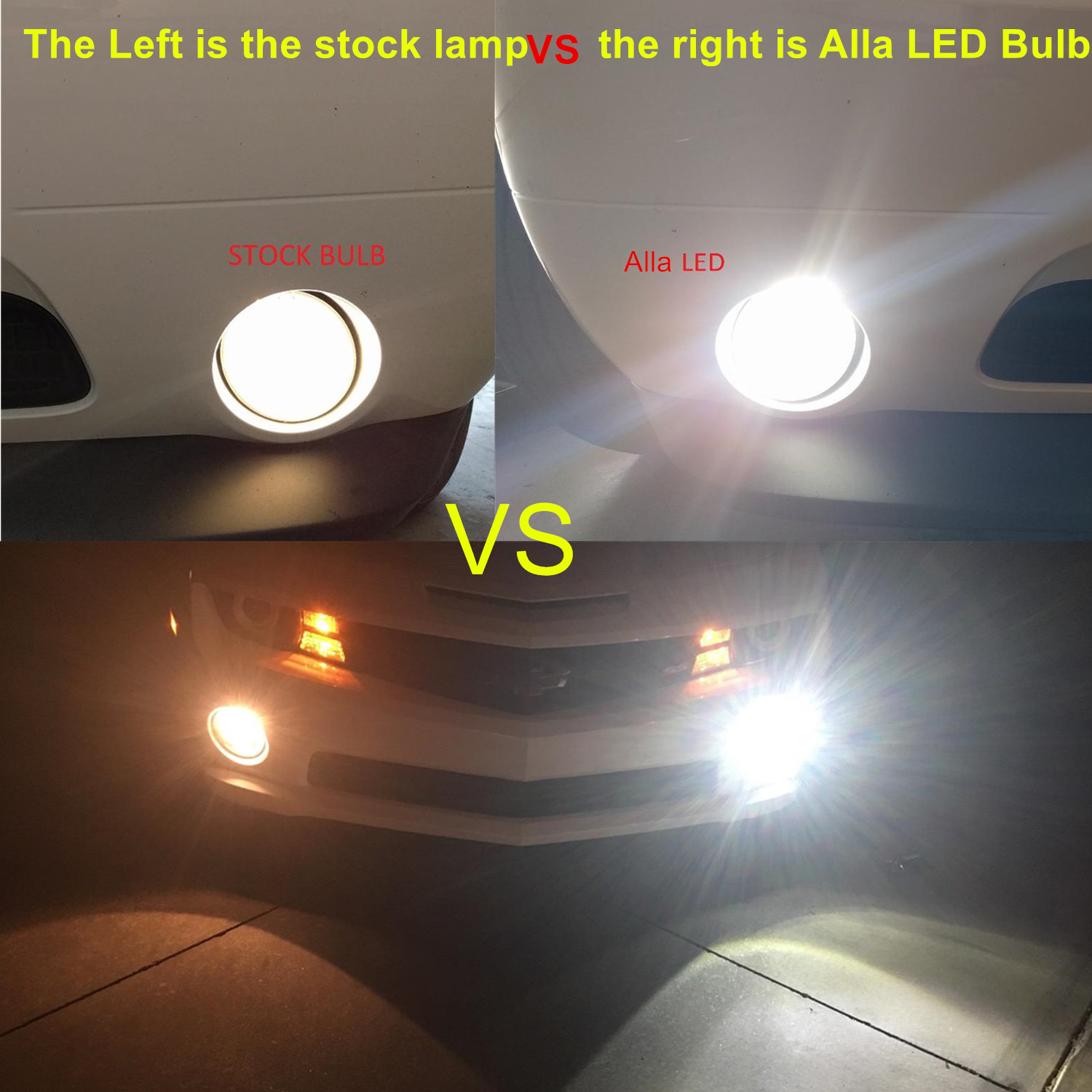 H3 LED Bulbs Fog Lights  DRL, 6000K Xenon White/3K Yellow